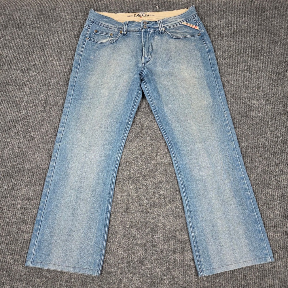 Camorra Jeans Active Mens 38 Light Wash Straight Leg Denim Blue 26358